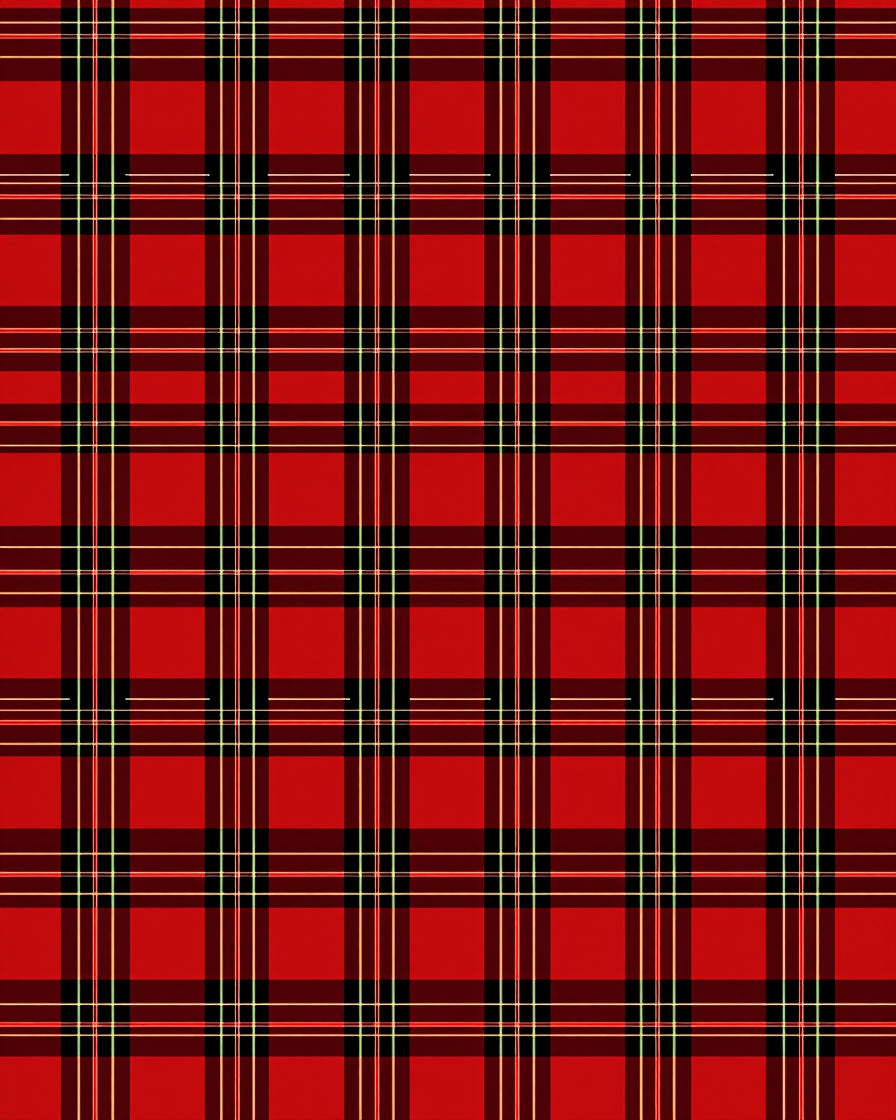 Classic Red Black Tartan Plaid Rug