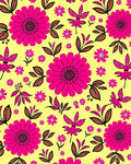 Vivid Fuchsia Floral Garden Medallion Rug