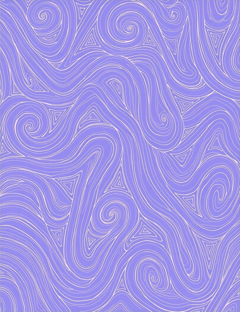 Lavender Swirling Line Abstract Rug