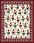 Crimson Green Gnome Snowflake Scatter Rug