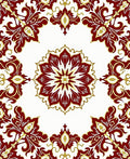 Crimson Gold Floral Medallion Radiance Rug