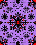 Purple Black Red Snowflake Medallion Rug