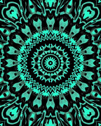 Teal Mandala Sun Burst Rug