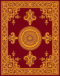 Crimson Gold Medallion Ornamental Rug