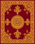 Crimson Gold Medallion Ornamental Rug