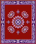 Rich Red Paisley Medallion Border Rug