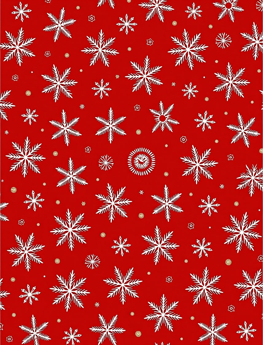 Red White Snowflake Medley Rug