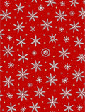 Red White Snowflake Medley Rug