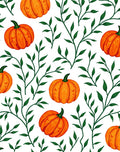 Orange Pumpkin Vine Pattern Rug