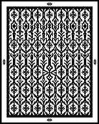 Black White Ornamental Lattice Rug
