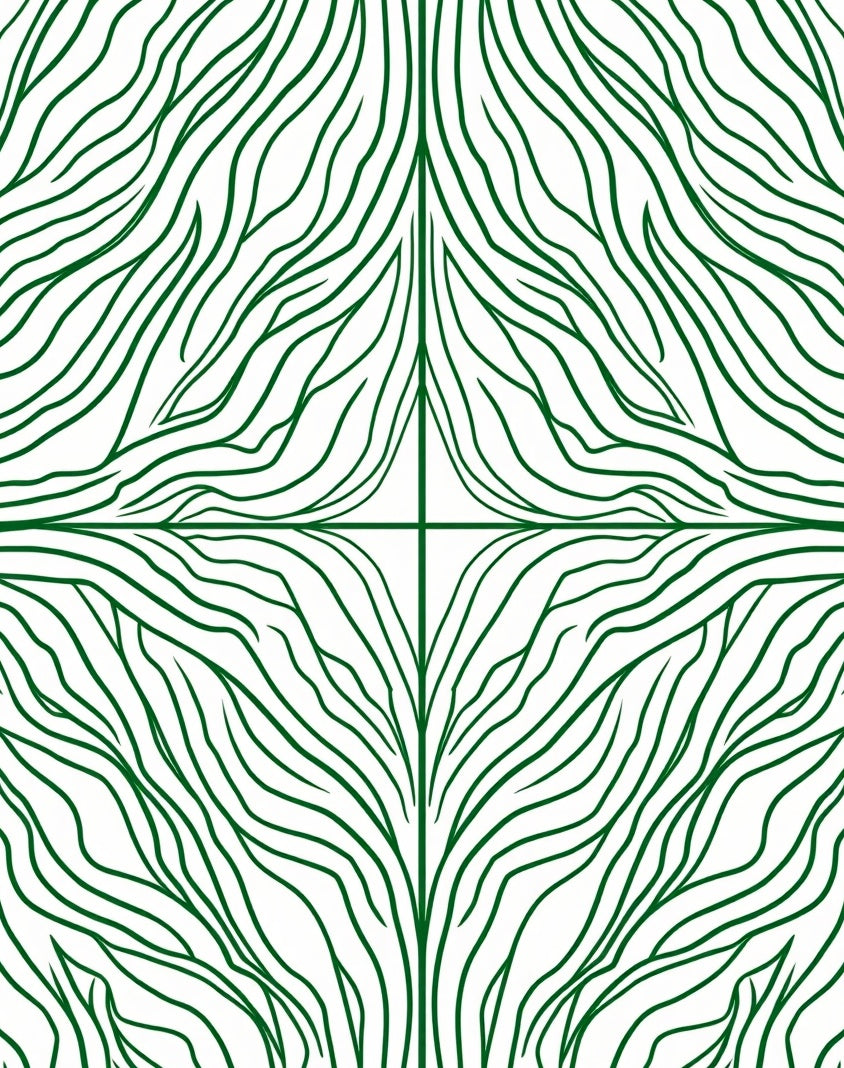 Green Abstract Organic Flow Rug