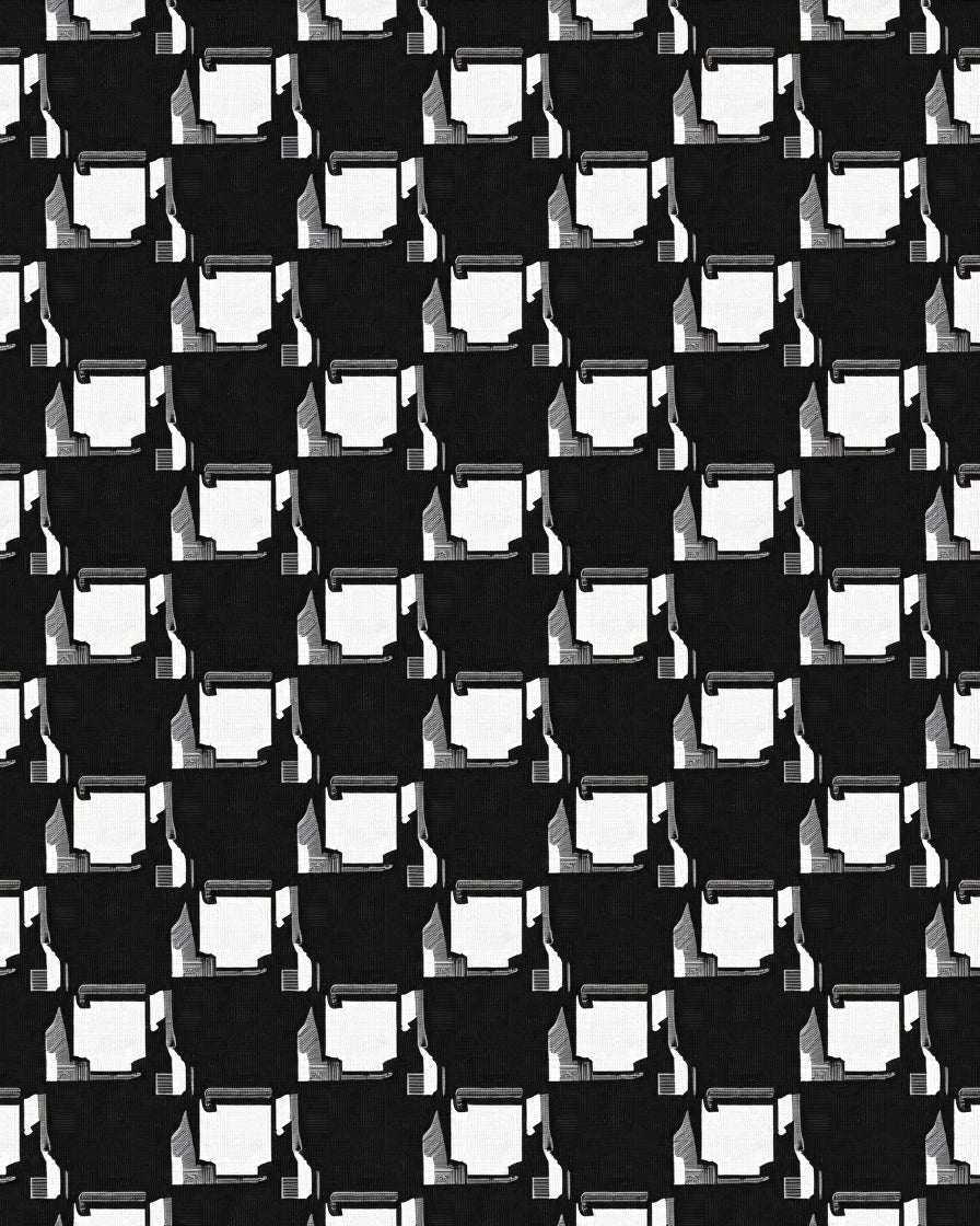 Black White Abstract Chessboard Check Rug