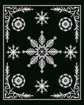Winter White Snowflake Floral Borders Rug