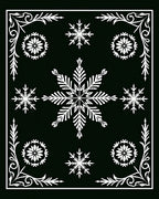 Winter White Snowflake Floral Borders Rug