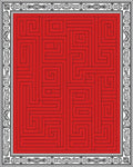 Crimson Maze Bordered Square Rug