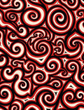 Bold Red Swirls Abstract Art Rug