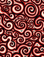 Bold Red Swirls Abstract Art Rug
