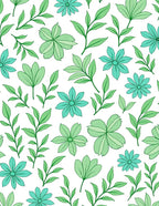 Verdant Green Floral Leafy Branches Rug