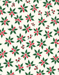 Festive Red Green Poinsettia Cluster Rug