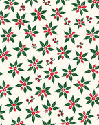 Festive Red Green Poinsettia Cluster Rug
