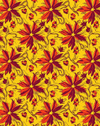 Vibrant Crimson Floral Swirl Garden Rug