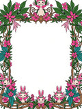 Whimsical Pink Fairy Garden Border Rug
