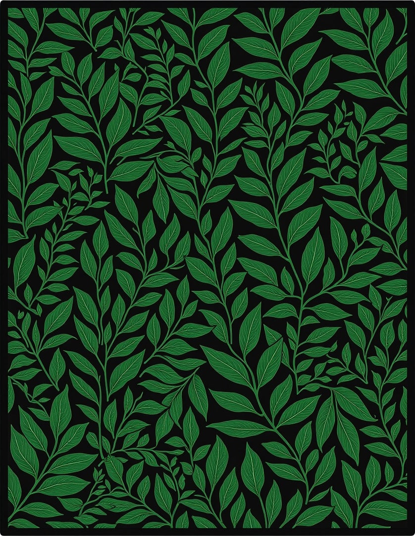 Emerald Green Leafy Vine Rug