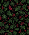 Evergreen Red Leaf Botanical Scatter Rug