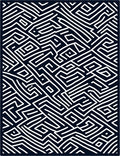 Minimalist White Maze Lines Rug