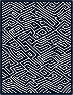 Minimalist White Maze Lines Rug
