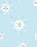Light Blue Snowflake Branch Art Rug