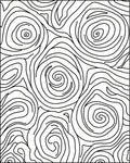 Abstract Black Swirl Line Art Rug