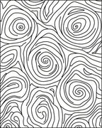 Abstract Black Swirl Line Art Rug