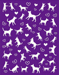 Playful White Dogs Hearts Amethyst Rug