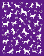 Playful White Dogs Hearts Amethyst Rug