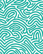 Aqua Modern Wavy Lines Rug
