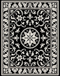 Black Ivory Ornate Floral Medallion Rug