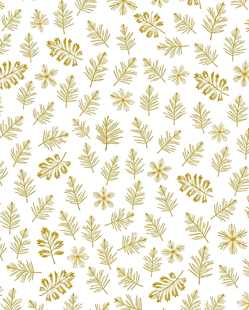 Golden Pine Needle Branch Scatter Rug