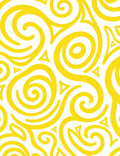 Bright Yellow Swirls Abstract Art Rug