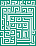 Teal Maze Geometric Labyrinth Rug