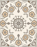 Vintage Beige Floral Mandala Rug