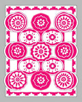 Vibrant Pink Floral Medallion Arrangement Rug