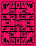 Bold Pink Floral Lattice Artwork Rug