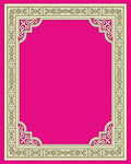 Vivid Magenta Geometric Medallion Border Rug