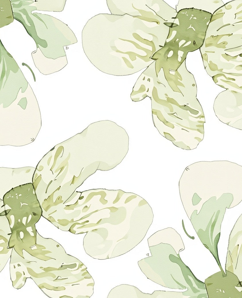 Soft Sage Floral Bloom Watercolor Rug