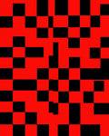 Crimson Black Checkerboard Fragment Rug