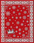 Red Snowflake Sleigh Ride Rug