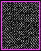 Pink Geometric Overlay Leather Rug