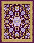 Purple Floral Garden Medallion Rug