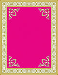 Vibrant Magenta Floral Border Rug